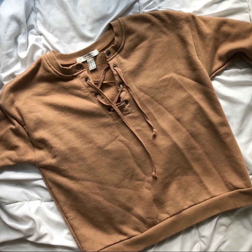 F21 Contemporary Brown Pullover Sweater (S)